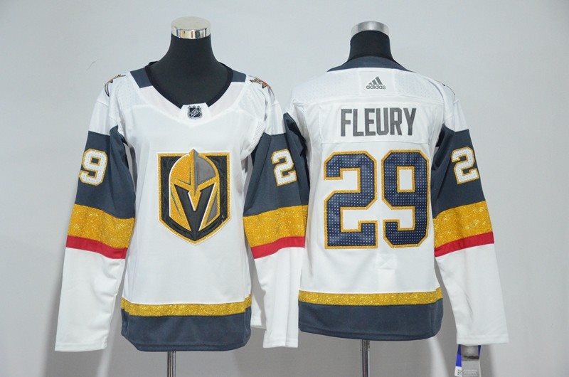 NHL Knights 29 Marc-Andre Fleury White Adidas Women Jersey