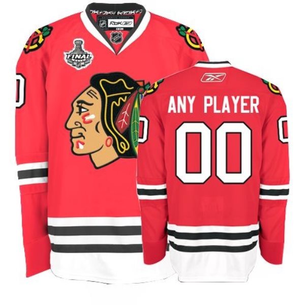 NHL Blackhawks Red Stanley Cup Finals Customized Men Jersey