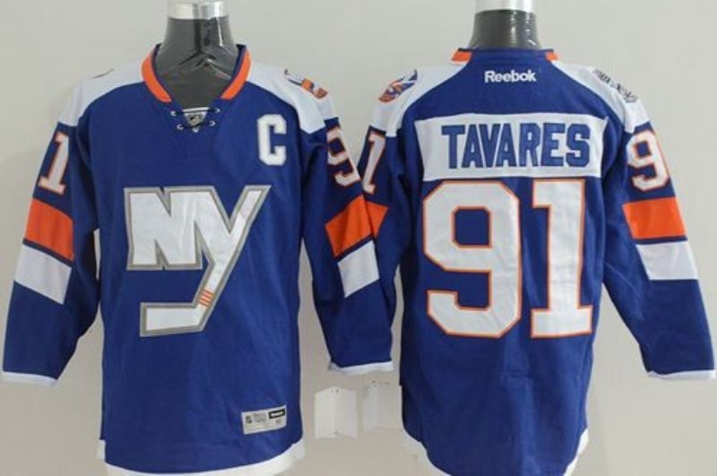 NHL Islanders 91 John Tavares Baby Blue 2014 Stadium Series Men Jersey