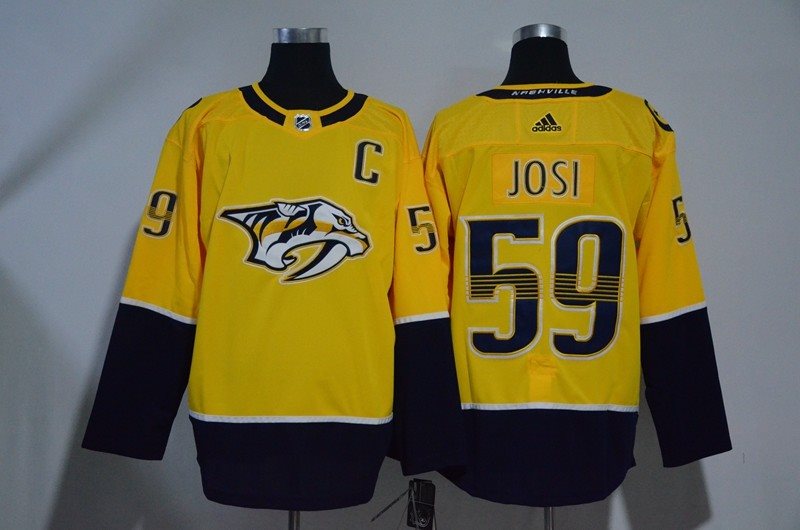 NHL Predators 59 Roman Josi Gold Adidas Men Jersey