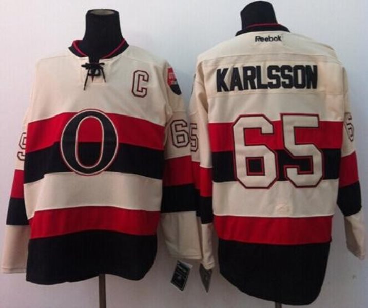 NHL Senators 65 Erik Karlsson Cream 2014 Heritage Classic Men Jersey