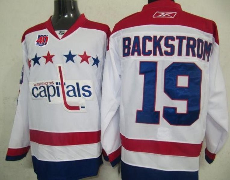 NHL Capitals 19 Nicklas Backstrom White 2011 Winter Classic Vintage 40th Anniversary Men Jersey