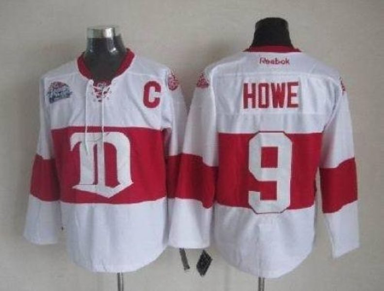 NHL Red Wings 9 Gordie Howe White Winter Classic Men Jersey