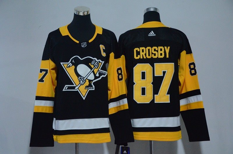NHL Penguins 87 Sidney Crosby Black Adidas Youth Jersey