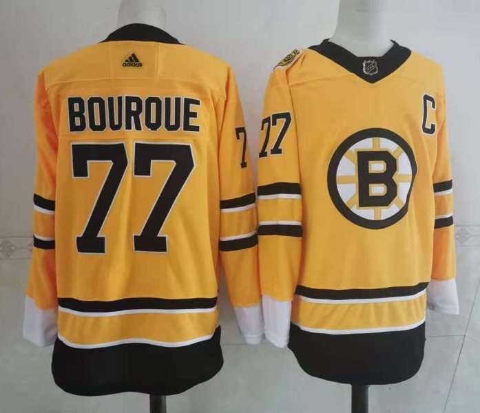 NHL Bruins 77 Ray Bourque Yellow 2020 New Adidas Men Jersey