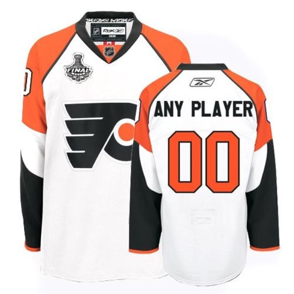 NHL Flyers White Stanley Cup Finals Patch Customized Men Jersey