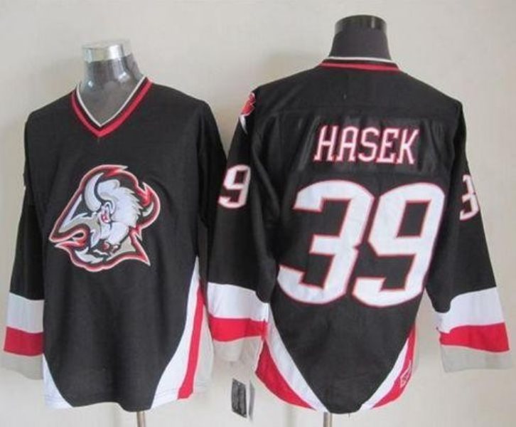 NHL Sabres 39 Dominik Hasek Black CCM Throwback Men Jersey