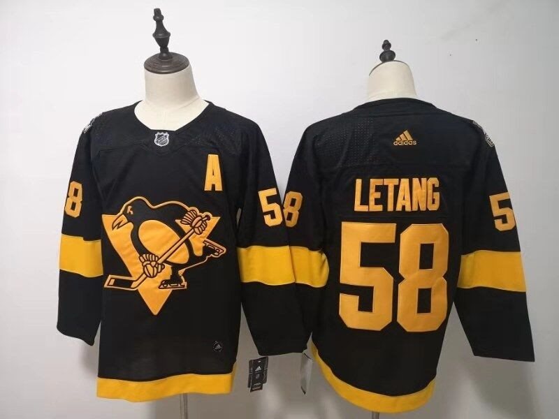 NHL Penguins 58 Kris Letang 2019 Stadium Series Black Adidas Men Jersey