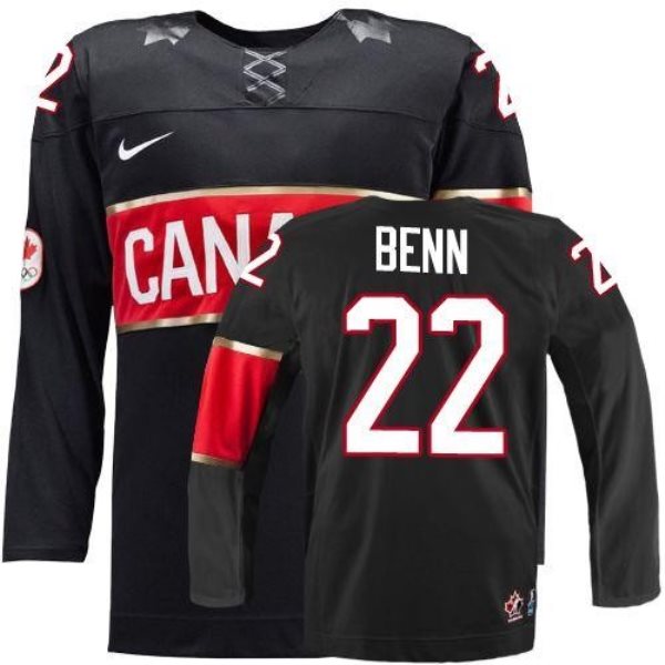 Team Canada 2014 Olympic No.22 Jamie Benn Black Hockey Jersey