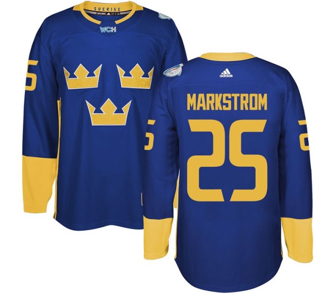 Team Sweden 25 Jacob Markstr?m 2016 World Cup Of Hockey Blue Jersey