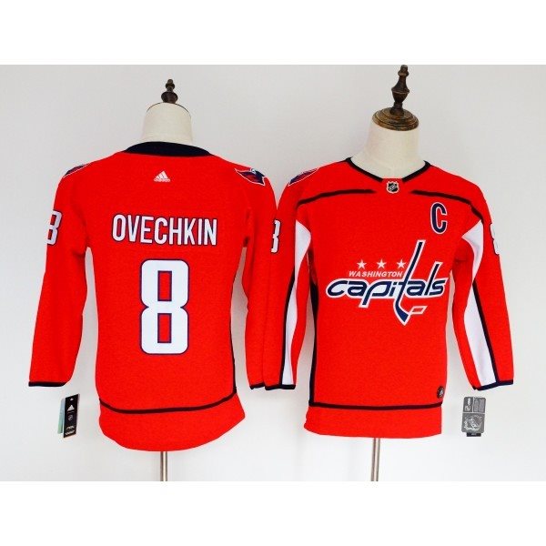 NHL Capitals 8 Alexander Ovechkin Red Adidas Youth Jersey