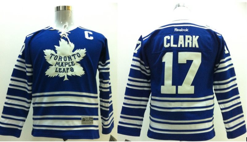NHL Maple Leafs 17 Wendel Clark Blue With C Patch 2014 Winter Classic Men Jersey