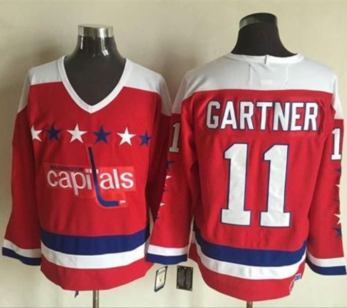 NHL Capitals 11 Mike Gartner Red Alternate CCM Throwback Men Jersey