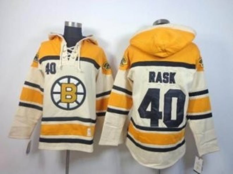 NHL Bruins 40 Tuukka Rask Cream Men Sweatshirt