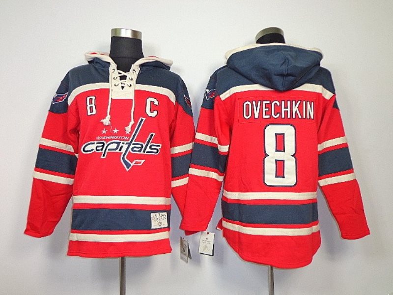 NHL Capitals 8 Alex Ovechkin Red Men Sweatshirt