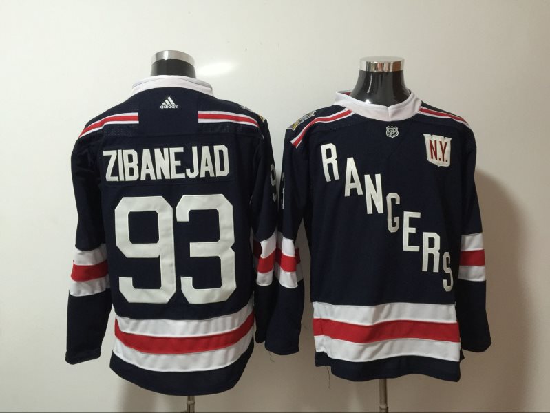 NHL Rangers 93 Mika Zibanejad Navy 2018 Winter Classic Adidas Men Jersey