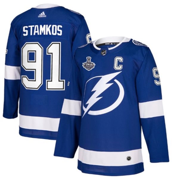 NHL Lightning 91 Steven Stamkos 2021 Blue Stanley Cup Final Bound Adidas Men Jersey