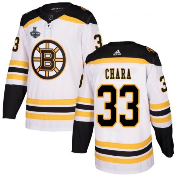 NHL Boston Bruins 33 Zdeno Chara 2019 Stanley Cup Final White Adidas Men Jersey