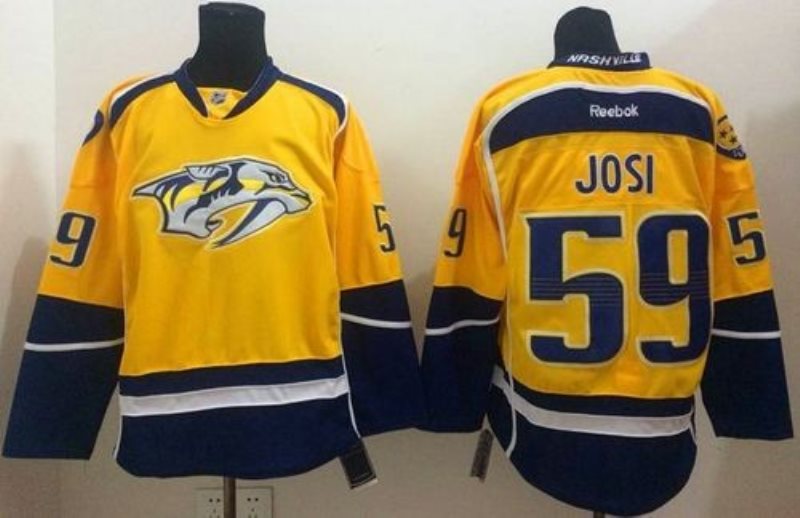 NHL Predators 59 Roman Josi Yellow Home Men Jersey