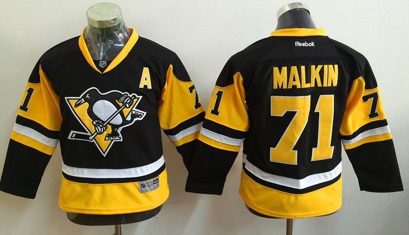 NHL Penguins 71 Evgeni Malkin Black Reebok Youth Jersey