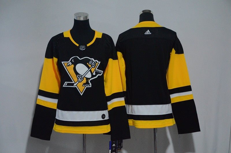 NHL Penguins Blank Black Adidas Women Jersey