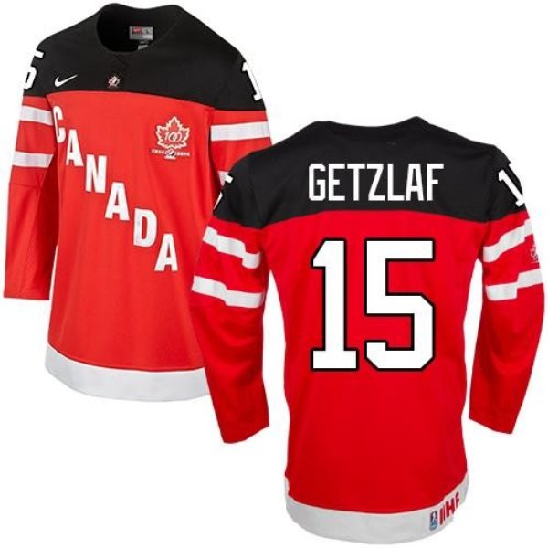 Olympic CA. 15 Ryan Getzlaf Red 100th Anniversary Stitched NHL Jersey