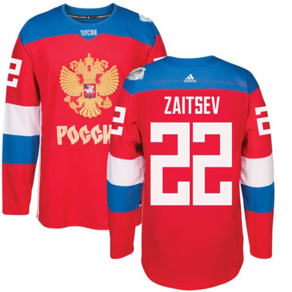 Team Russia 22 Nikita Zaitsev 2016 World Cup Of Hockey Red Jersey