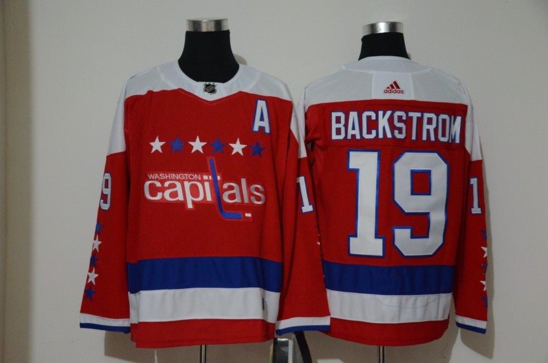 NHL Capitals 19 Nicklas Backstrom Red Alternate Adidas Men Jersey