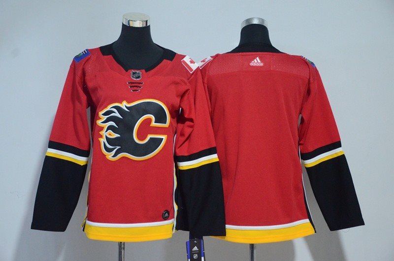 NHL Flames Blank Red Adidas Youth Jersey