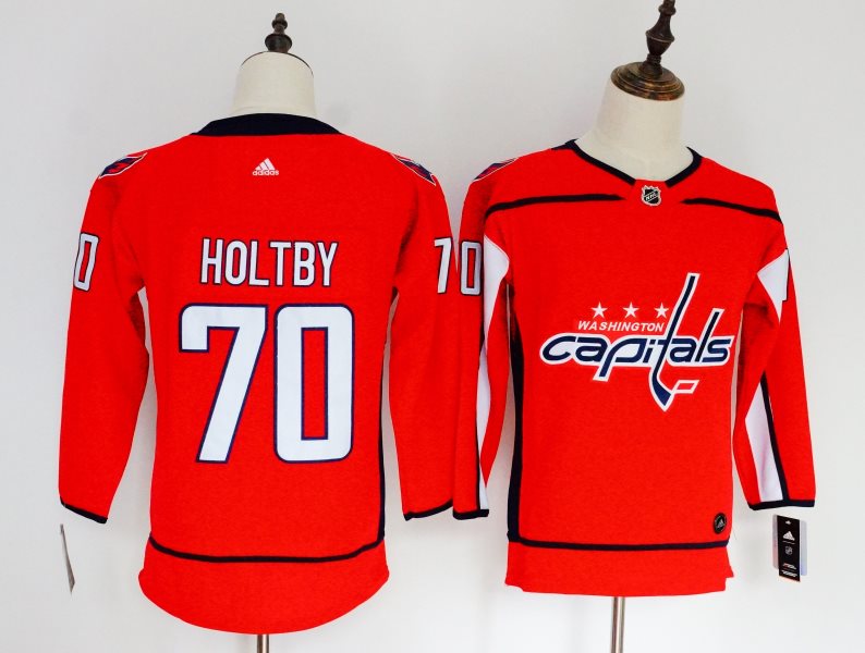 NHL Capitals 70 Braden Holtby Red Adidas Youth Jersey