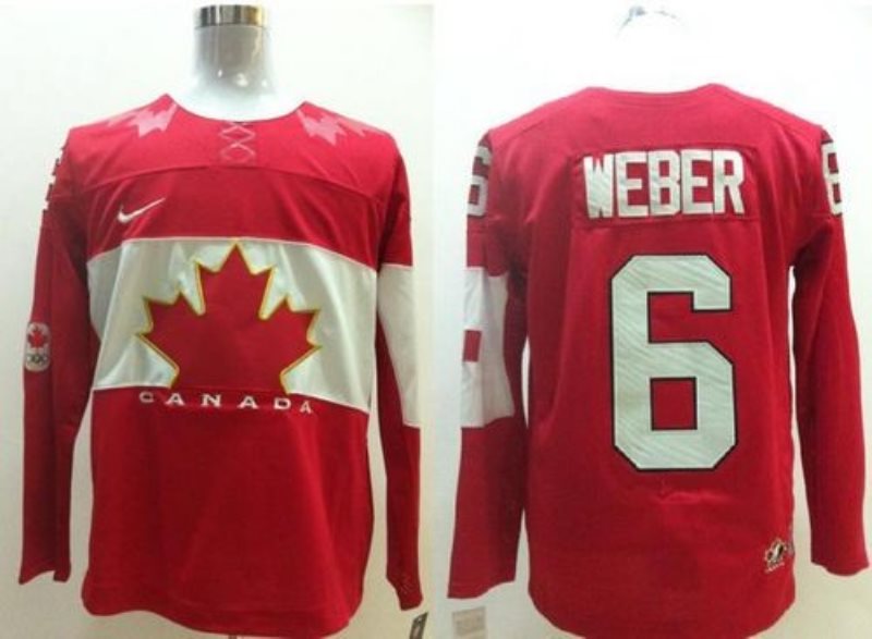 Team Canada 2014 Olympic No.6 Shea Weber Red Hockey Jersey