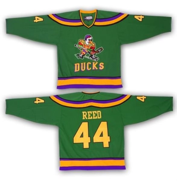 Anaheim Mighty Ducks 44 Fulton Reed Green Movie Hockey Men Jersey