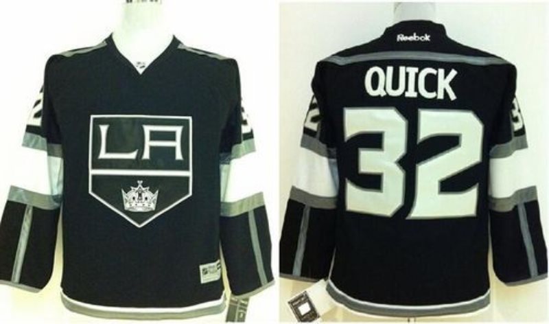 NHL Kings 32 Jonathan Quick Black Home Youth Jersey