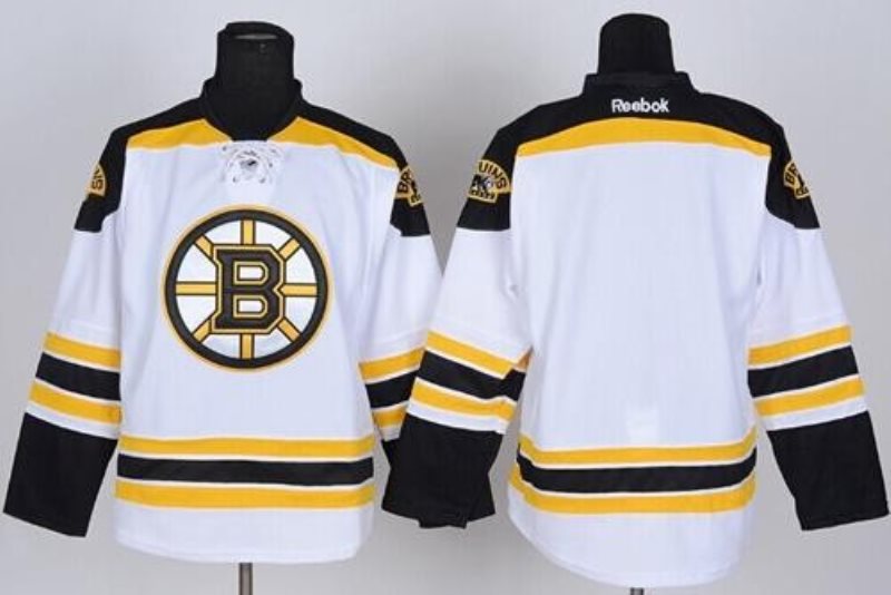 NHL Bruins Blank White Men Jersey