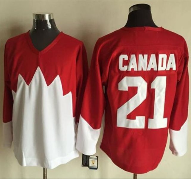 Olympic Canada 21 Canada Red White 1972 Commemorative CCM Stitched NHL Jersey