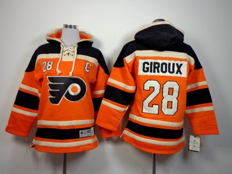 NHL Flyers 28 Claude Giroux Orange Men Sweatshirt
