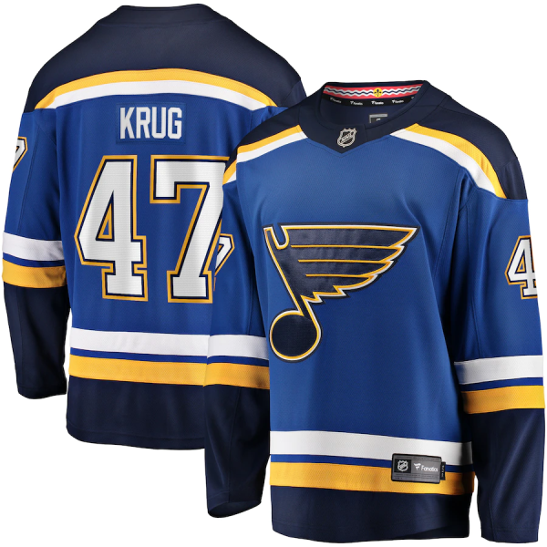 NHL Blues 47 Torey Krug Blue Adidas Men Jersey