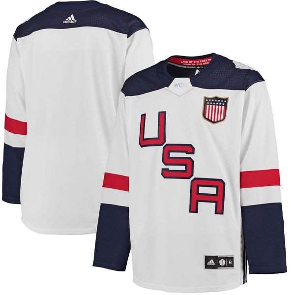 Team USA Blank White 2016 World Cup NHL Jersey 2