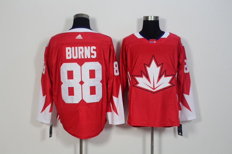 Team CA. #88 Brent Burns Red 2016 World Cup Stitched NHL Jersey