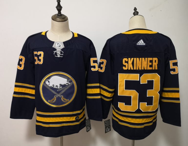 NHL Sabres 53 Jeff Skinner Navy Adidas Men Jersey