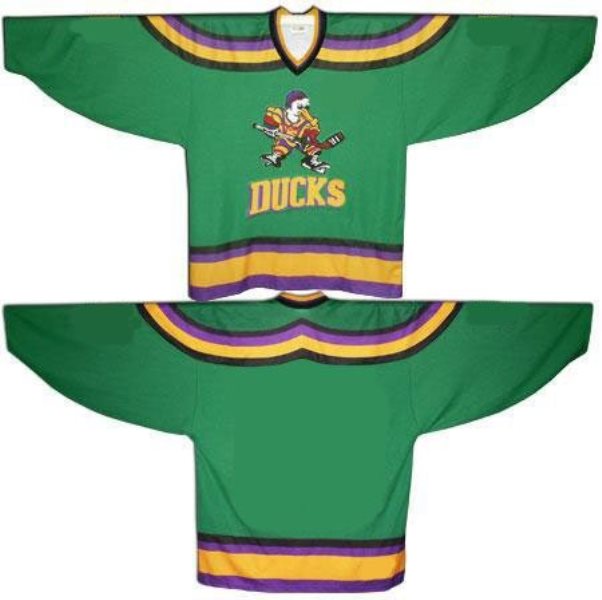 Anaheim Mighty Ducks Blank Green Movie Hockey Men Jersey