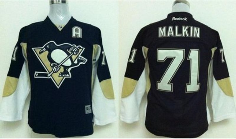 NHL Penguins 71 Evgeni Malkin Black Youth Jersey