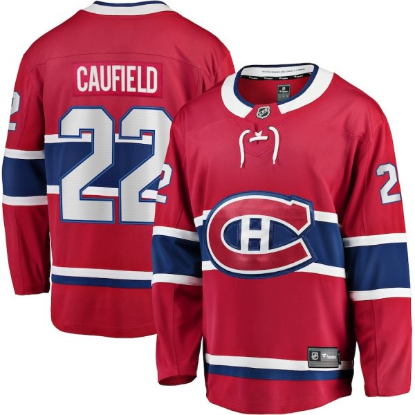 NHL Montreal Canadiens 22 Cole Caufield Red Youth Jersey