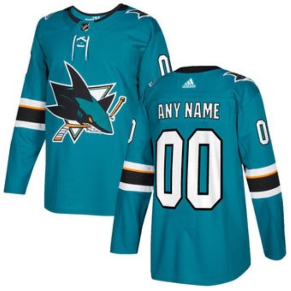 NHL San Jose Sharks Teal Customized Adidas Men Jersey