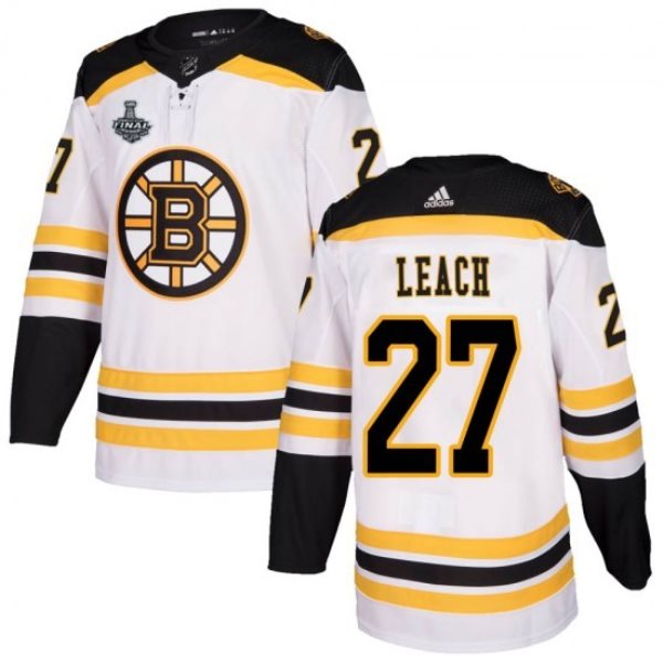 NHL Boston Bruins 27 Reggie Leach 2019 Stanley Cup Final White Adidas Men Jersey