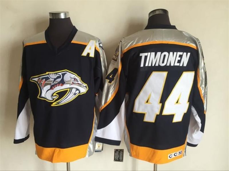 NHL Nashville Predators 44 Kimmo Timonen Navy Blue 1998-99 Throwback Stitched CCM Vintage Men Jersey