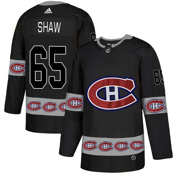 NHL Canadiens 65 Andrew Shaw Black Team Logos Fashion Adidas Men Jersey