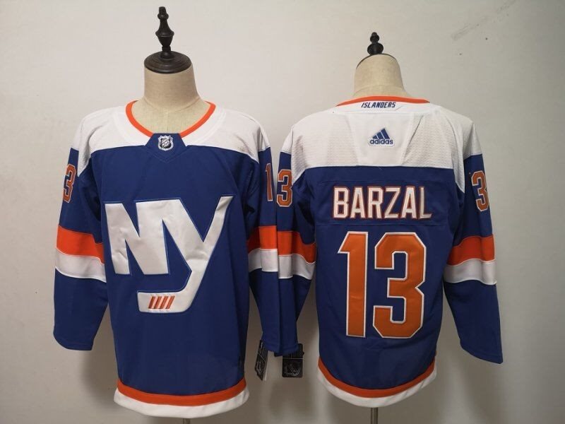 NHL Islanders 13 Mathew Barzal Blue New Alternate Adidas Men Jersey