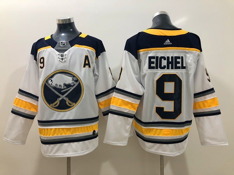 NHL Sabres 9 Jack Eichel White Adidas Men Jersey With A Patch