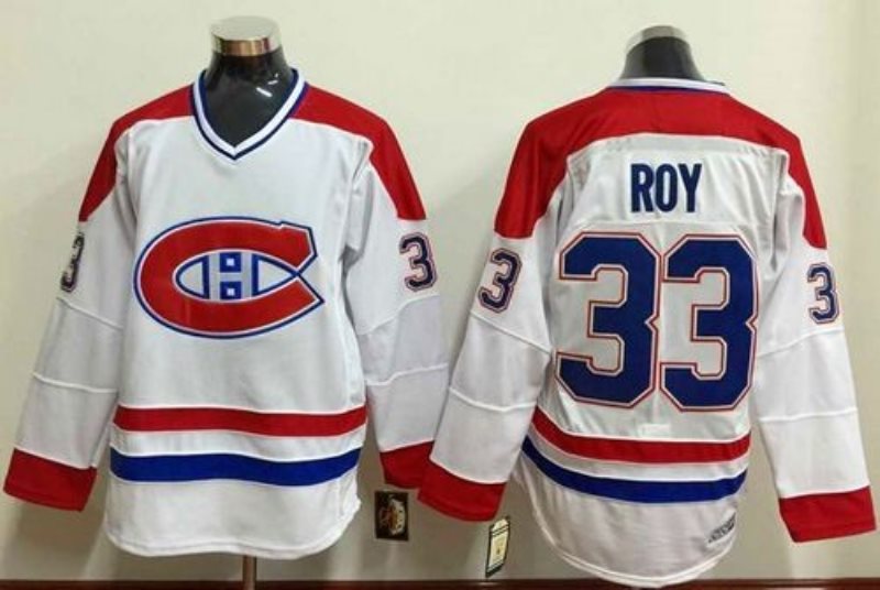 NHL Canadiens 33 Patrick Roy White Men Jersey
